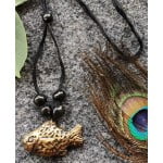 Fish Design Golden Coated Terracotta Pendant