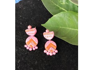 Peach Pink Small Sized Terracotta Earring