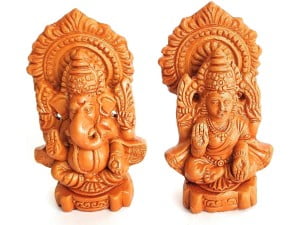 Lakshmi Ganesha Handmade Terracotta Idols