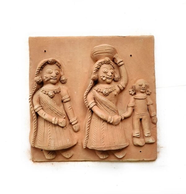 Krishna Gav Terracotta Plaque (Set of Four)