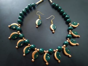 Oval Shaped Terracotta Necklace Set