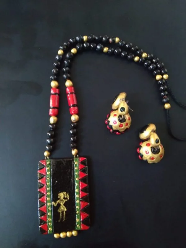 Rectangle Clay Necklace Set