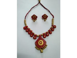 Colourful Clay Terracotta Neckset