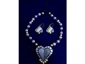 Heart Shaped Terracotta Necklace Set