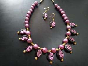 Oval Shaped Terracotta Necklace Set