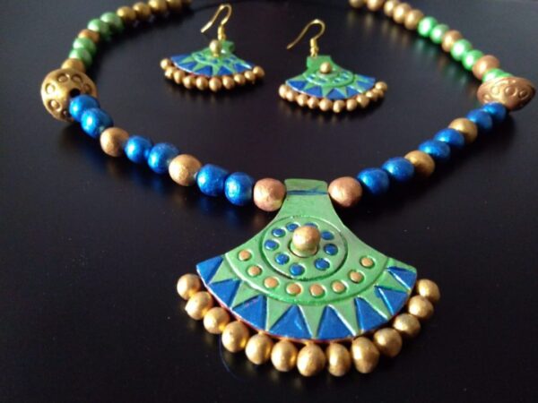 Ornate Terracotta Necklace Set With Earrings | Ornate Terracotta Necklace Set With Earrings |