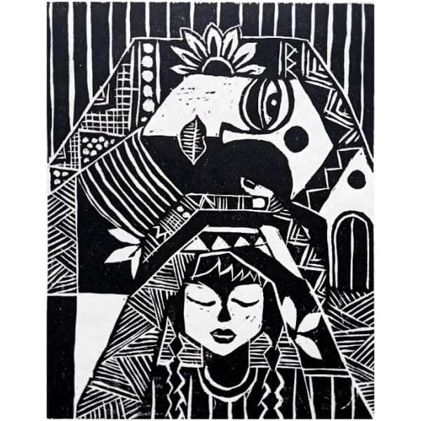 Motherhood Woodcut Print | Motherhood Woodcut Print |