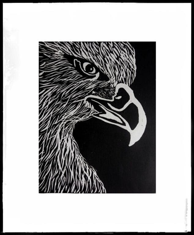 Eagle, Linocut Print | Eagle Linocut Print |