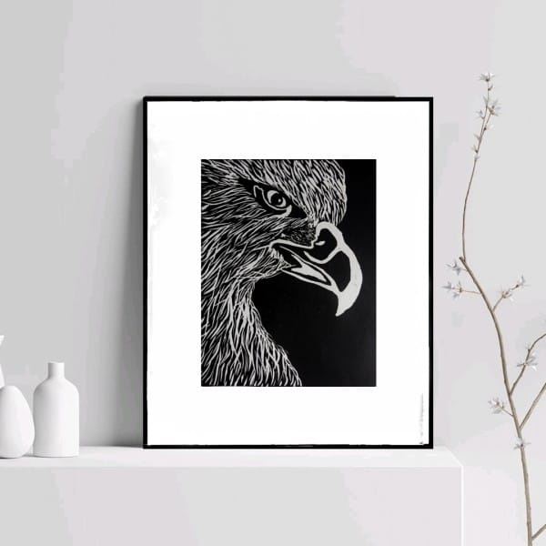 Eagle, Linocut Print | Eagle Linocut Print |