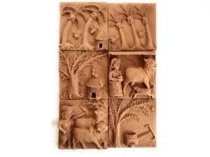 Villagers Chores Terracotta Plaques (Set Of 6)