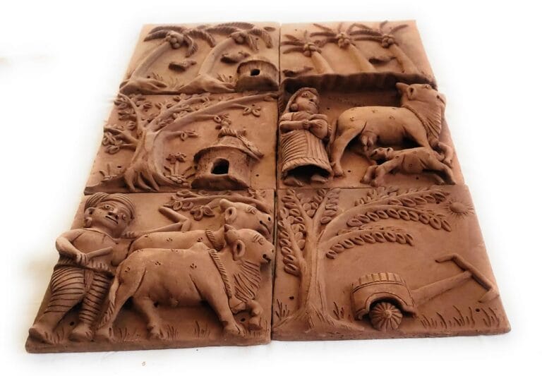 Villagers Chores Terracotta Plaques (Set Of 6)