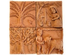 Clay Terracotta Plaques (Set Of 4)