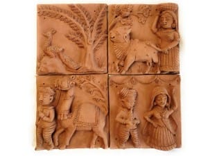 Terracotta Hanging Plaques (Set Of 4)