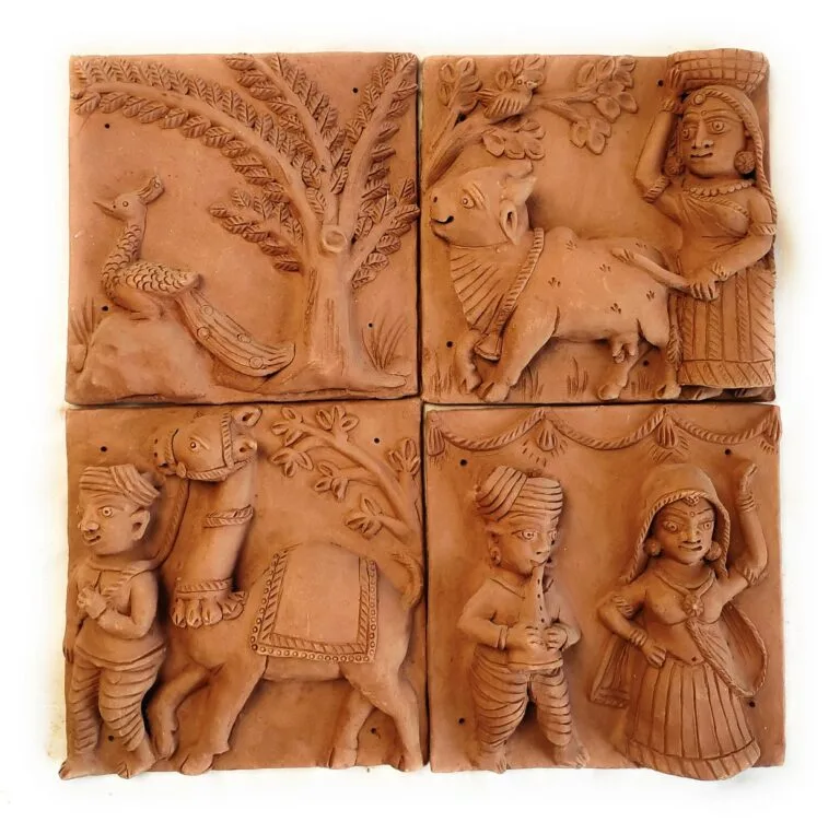 Terracotta Hanging Plaques (Set Of 4)