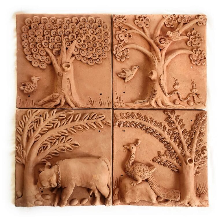 Mesmerising Terracotta Plaques (Set Of 4)