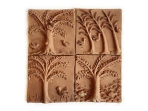 Trees On The Clay Tiles (Set Of 4)