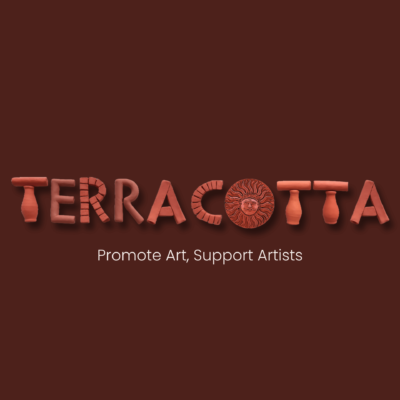 logo with dark bg clay work terracotta store