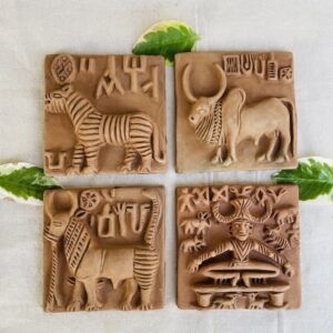 harappa seals terracotta indus valley molela art authentic historical replicas bare hand tiger wrestling, Molela Terracotta, Harappan Seal Tiles – A Tribute to the Harappa Indus Valley Civilization