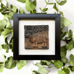 Terracotta Colored Harappa Rhino Seal molela clay art | Harappan Rhino | souvenir