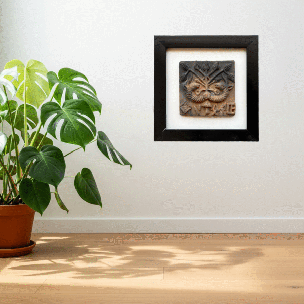 Unicorn and Pipal Tree Seal, Terracotta Harappa Plant Form Seal