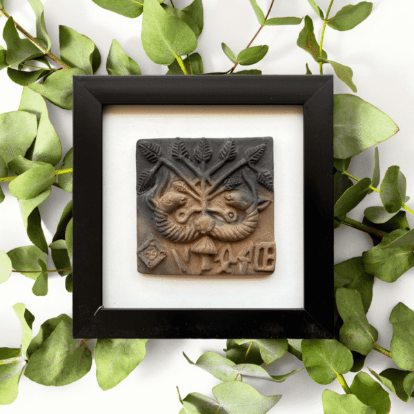 Unicorn and Pipal Tree Seal, Terracotta Harappa Plant Form Seal