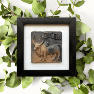 Terracotta Harappa Zebu Bull Seal molela clay art terracotta artwork