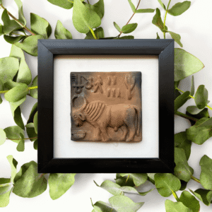 bull grazing harappa seal terracotta clay work