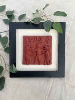 terracotta colored harappa seals indus valley molela art authentic historical replicas bare hand tiger wrestling | Terracotta Colored Harappa Bare Handed Tiger Wrestling Seal